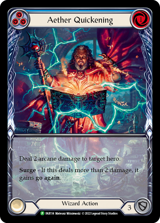 Aether Quickening (Blue) [FAB114] (Promo)  Rainbow Foil | Good Games North