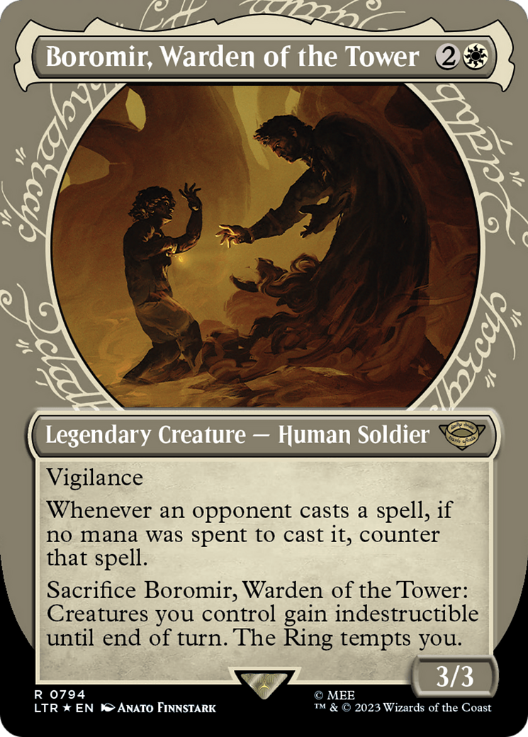 Boromir, Warden of the Tower (Showcase) (Surge Foil) [The Lord of the Rings: Tales of Middle-Earth] | Good Games North