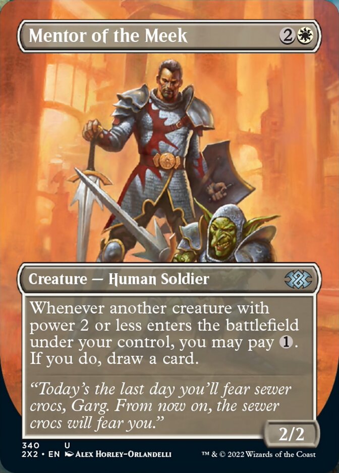 Mentor of the Meek (Borderless Alternate Art) [Double Masters 2022] | Good Games North