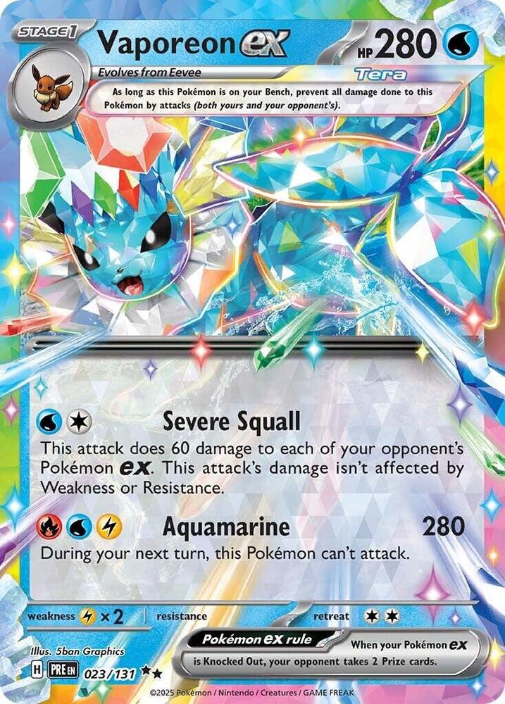 Vaporeon ex  023/131 (SV: Prismatic Evolutions)  - Holofoil | Good Games North