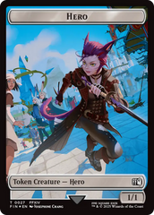 Spirit // Hero (0027) Double-Sided Token (Surge Foil) [FINAL FANTASY Commander Tokens] | Good Games North