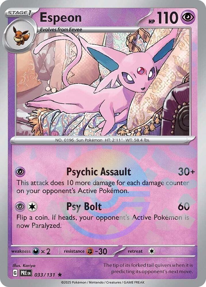 Espeon (033/131) (Poke Ball Pattern) [Scarlet & Violet: Prismatic Evolutions] | Good Games North