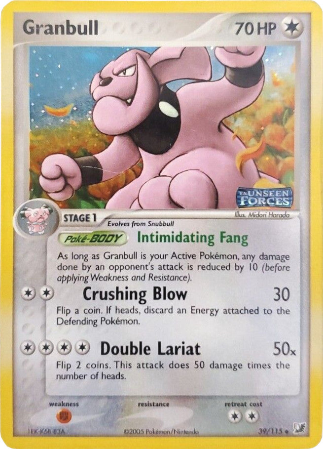 Granbull (39/115) (Stamped) [EX: Unseen Forces] | Good Games North