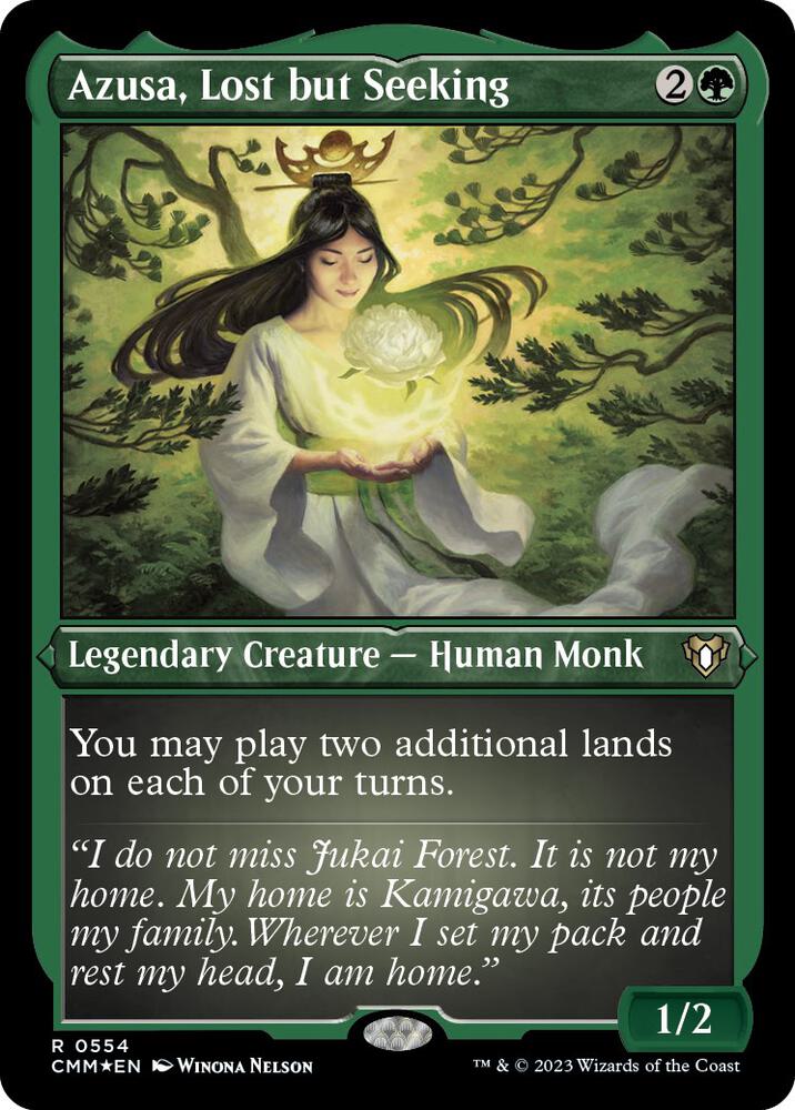 Azusa Lost but Seeking Foil Etched (Commander Masters)  - Foil | Good Games North