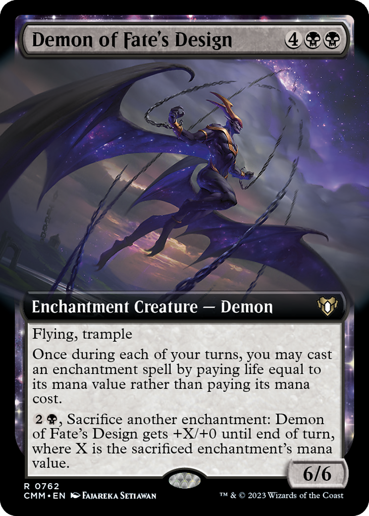 Demon of Fate's Design (Extended Art) [Commander Masters] | Good Games North