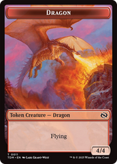 Dragon (0011) // Warrior Double-Sided Token [Tarkir: Dragonstorm Tokens] | Good Games North