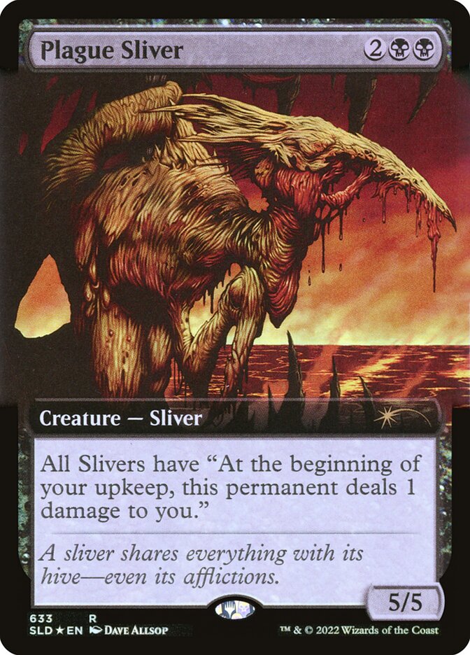 Plague Sliver (Extended Art) (Step-and-Compleat Foil) [Secret Lair Drop Promos] | Good Games North
