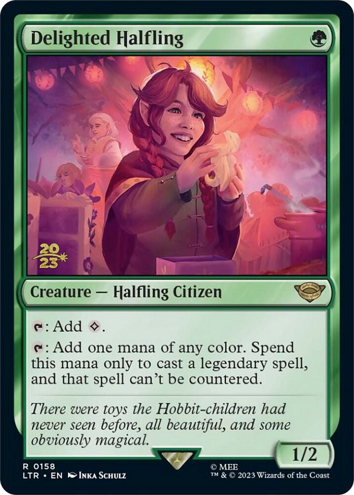 Delighted Halfling 0158 (Prerelease Cards)  - Foil | Good Games North
