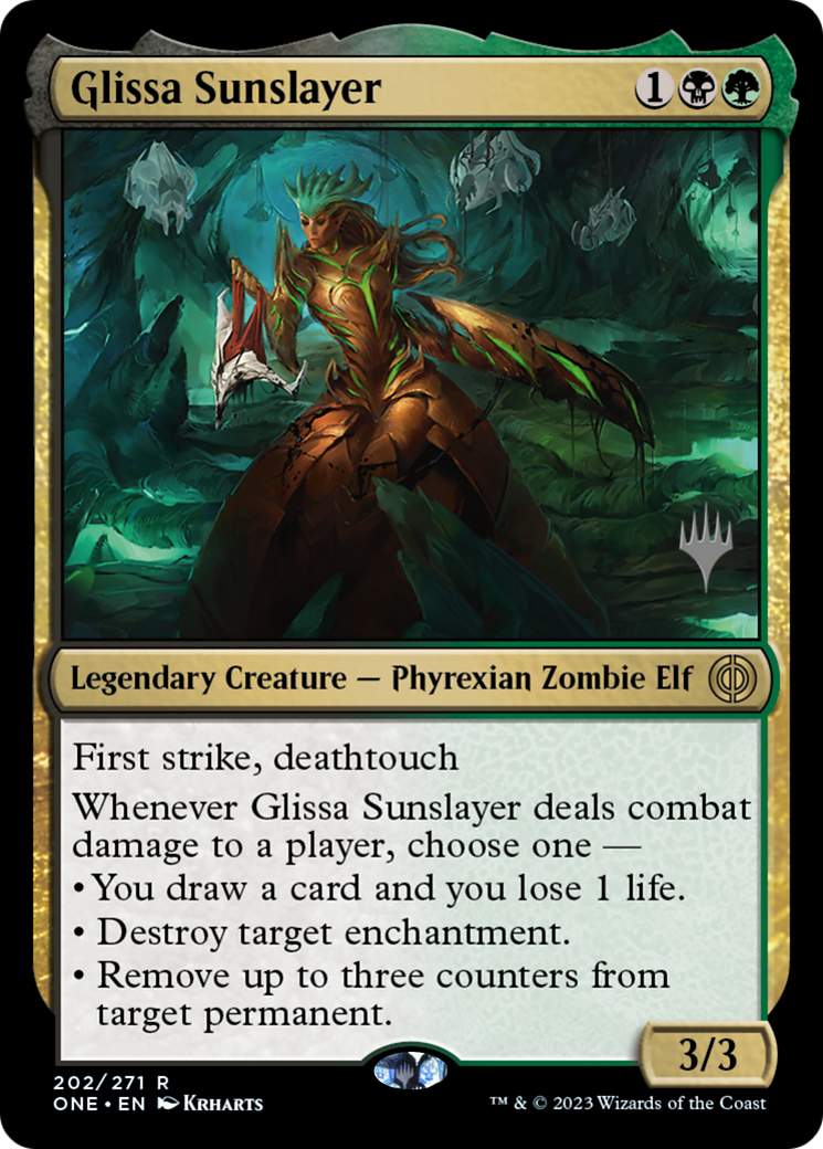 Glissa Sunslayer (Promo Pack) [Phyrexia: All Will Be One Promos] | Good Games North