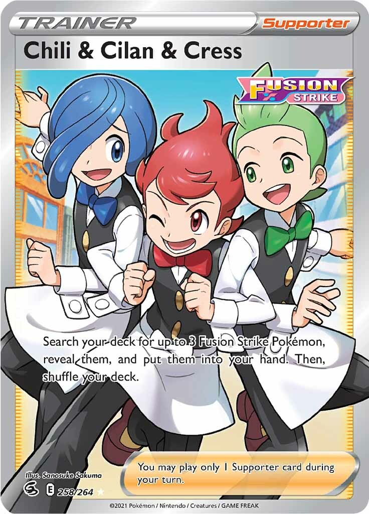 Chili & Cilan & Cress (258/264) [Sword & Shield: Fusion Strike] | Good Games North