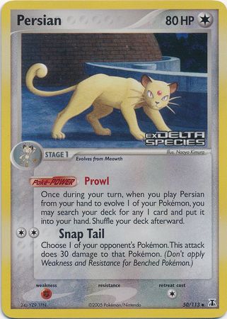 Persian (50/113) (Stamped) [EX: Delta Species] | Good Games North