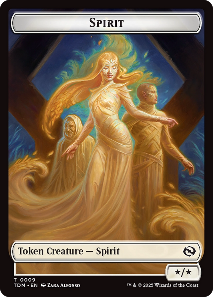 Spirit (0008) // Spirit (0009) Double-Sided Token [Tarkir: Dragonstorm Tokens] | Good Games North