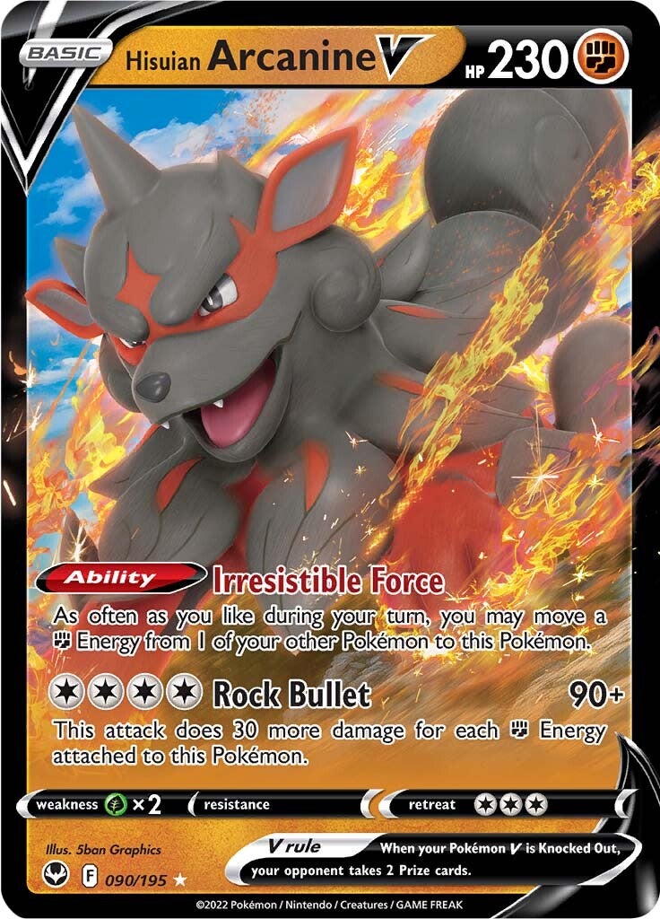 Hisuian Arcanine V (090/195) [Sword & Shield: Silver Tempest] | Good Games North