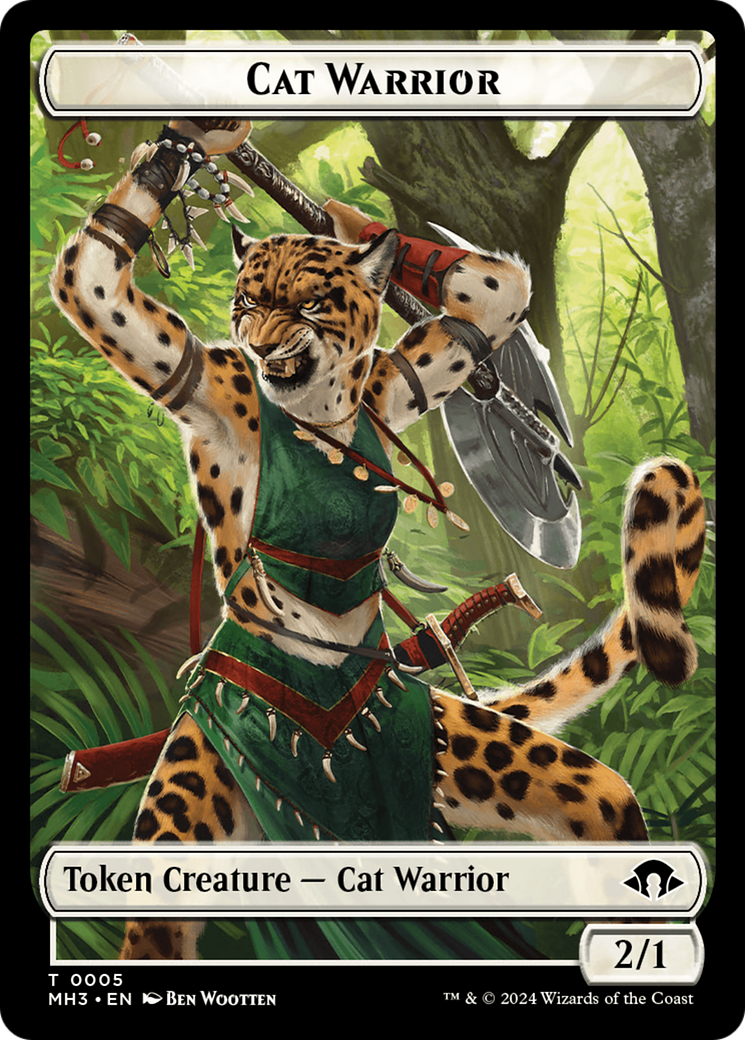 Cat Warrior // Energy Reserve Double-Sided Token [Modern Horizons 3 Tokens] | Good Games North