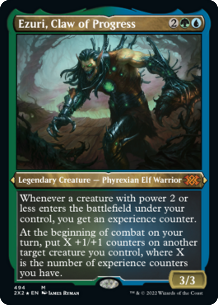 Ezuri, Claw of Progress (Foil Etched) [Double Masters 2022] | Good Games North