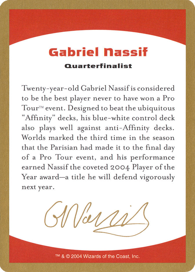 Gabriel Nassif Bio [World Championship Decks 2004] | Good Games North