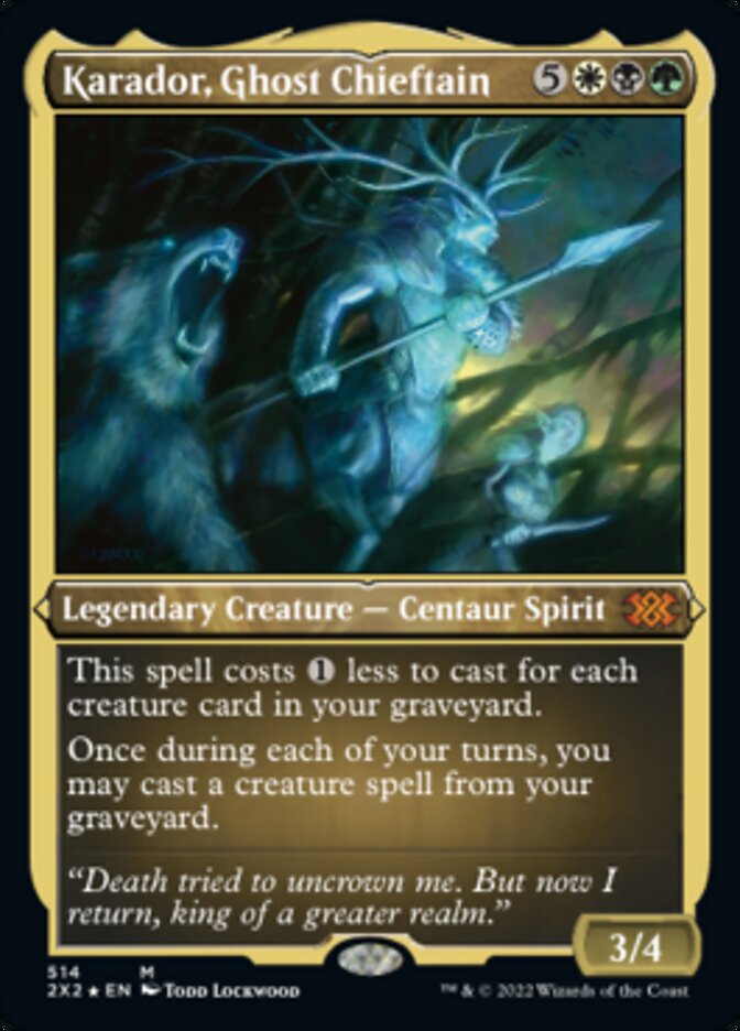 Karador, Ghost Chieftain (Foil Etched) [Double Masters 2022] | Good Games North