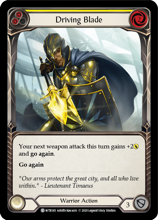 Driving Blade (Yellow) [U-WTR145] (Welcome to Rathe Unlimited)  Unlimited Rainbow Foil | Good Games North