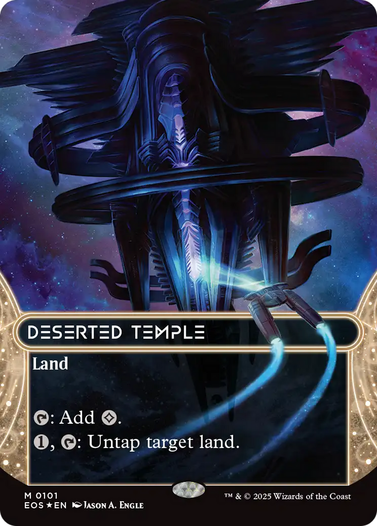 Deserted Temple (0101) (Borderless) (Galaxy Foil) [Edge of Eternities: Stellar Sights] | Good Games North