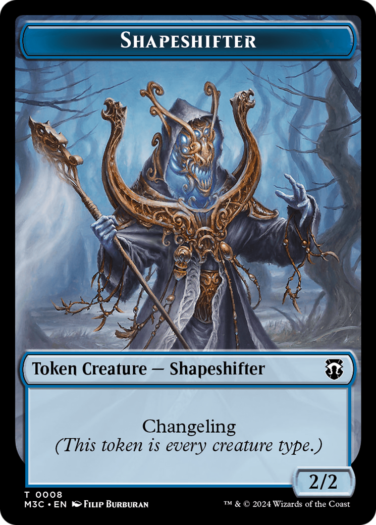 Beast (0010) (Ripple Foil) // Shapeshifter (0008) Double-Sided Token [Modern Horizons 3 Commander Tokens] | Good Games North