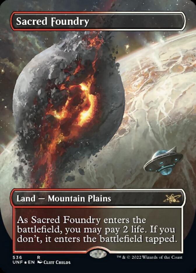 Sacred Foundry (Borderless) (Galaxy Foil) [Unfinity] | Good Games North