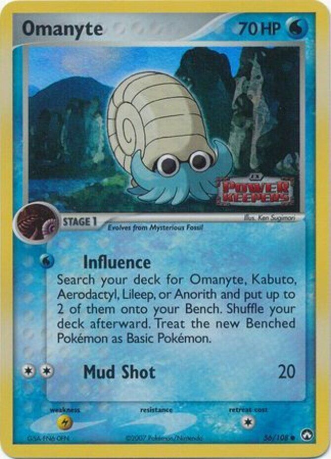 Omanyte (56/108) (Stamped) [EX: Power Keepers] | Good Games North