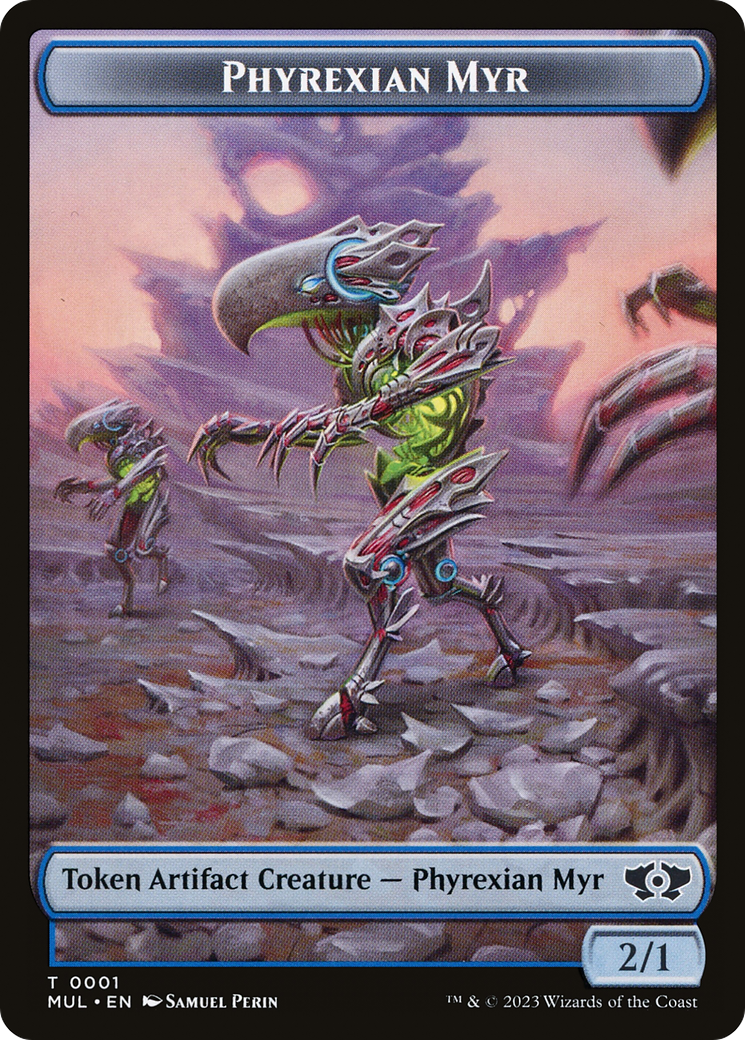 Phyrexian Myr // Dinosaur Double-Sided Token [March of the Machine Tokens] | Good Games North