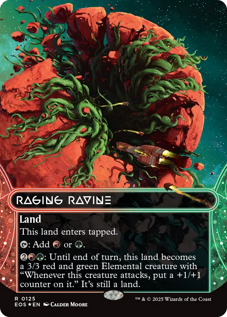 Raging Ravine (0125) (Borderless) (Galaxy Foil) [Edge of Eternities: Stellar Sights] | Good Games North