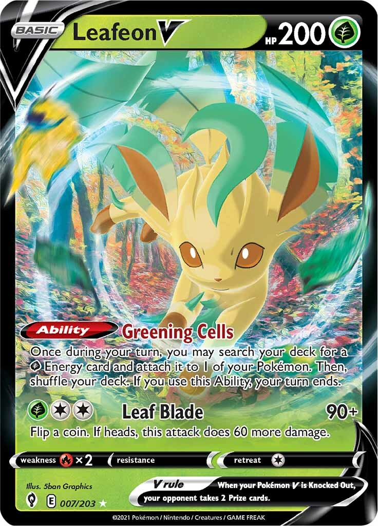 Leafeon V (007/203) [Sword & Shield: Evolving Skies] | Good Games North