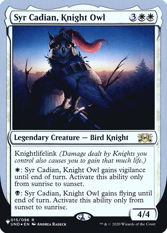 Syr Cadian, Knight Owl (Unfinity Foil Edition) [The List] | Good Games North