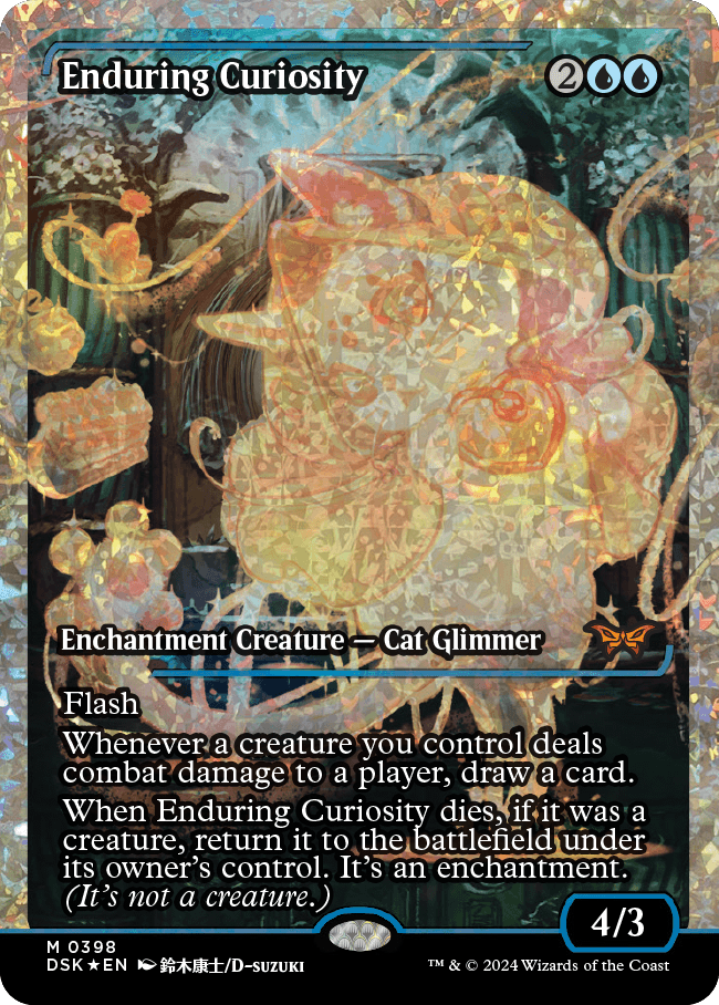 Enduring Curiosity (Japan Showcase Fracture Foil) [Duskmourn: House of Horror] | Good Games North