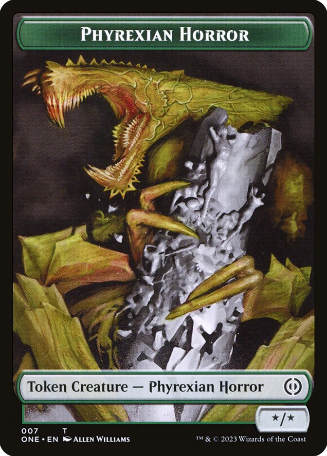 Phyrexian Goblin // Phyrexian Horror Double-Sided Token [Phyrexia: All Will Be One Tokens] | Good Games North