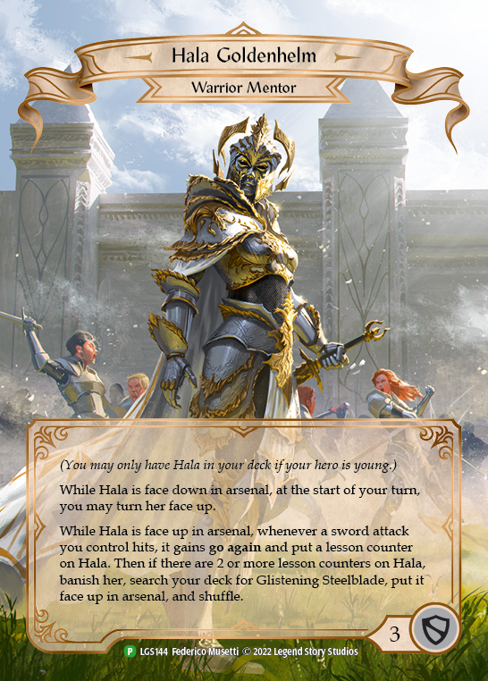 Hala Goldenhelm [LGS144] (Promo)  Rainbow Foil | Good Games North