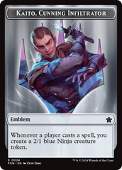Emblem - Kaito, Cunning Infiltrator // Ninja Doubled-Sided Token [Foundations Tokens] | Good Games North