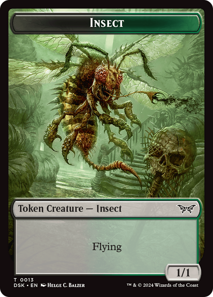 Insect (0013) // Spider Double-Sided Token [Duskmourn: House of Horror Tokens] | Good Games North