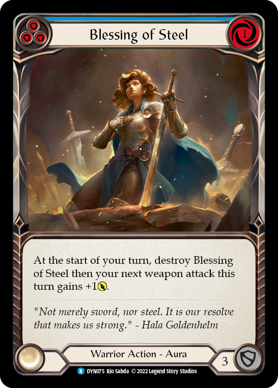 Blessing of Steel (Blue) [DYN075] (Dynasty)  Rainbow Foil | Good Games North