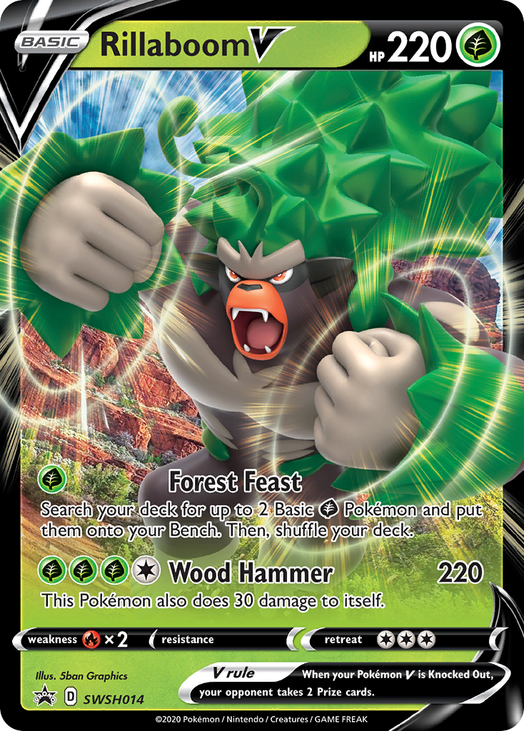 Rillaboom V (SWSH014) (Jumbo Card) [Sword & Shield: Black Star Promos] | Good Games North