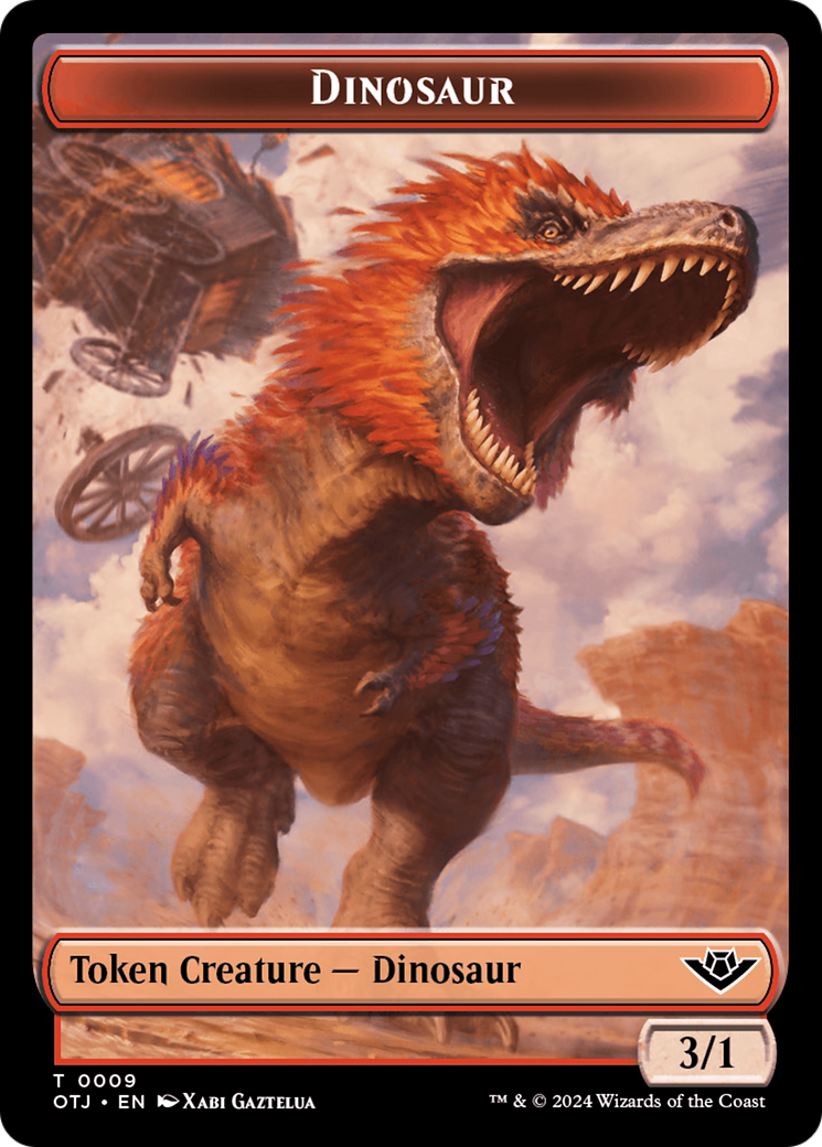 Dinosaur // Plot Double-Sided Token [Outlaws of Thunder Junction Tokens] | Good Games North