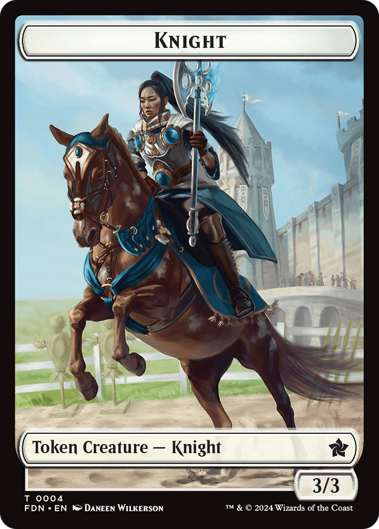 Human // Knight Double-Sided Token [Foundations Tokens] | Good Games North