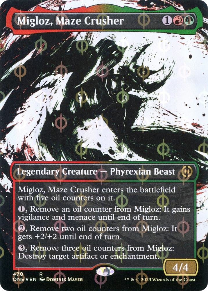 Migloz Maze Crusher Showcase Step and Compleat Foil (Phyrexia: All Will Be One)  - Foil | Good Games North