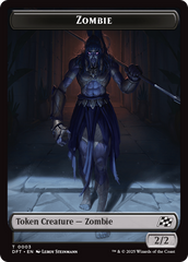 Zombie Warrior // Zombie (0003) Double-Sided Token [Aetherdrift Tokens] | Good Games North