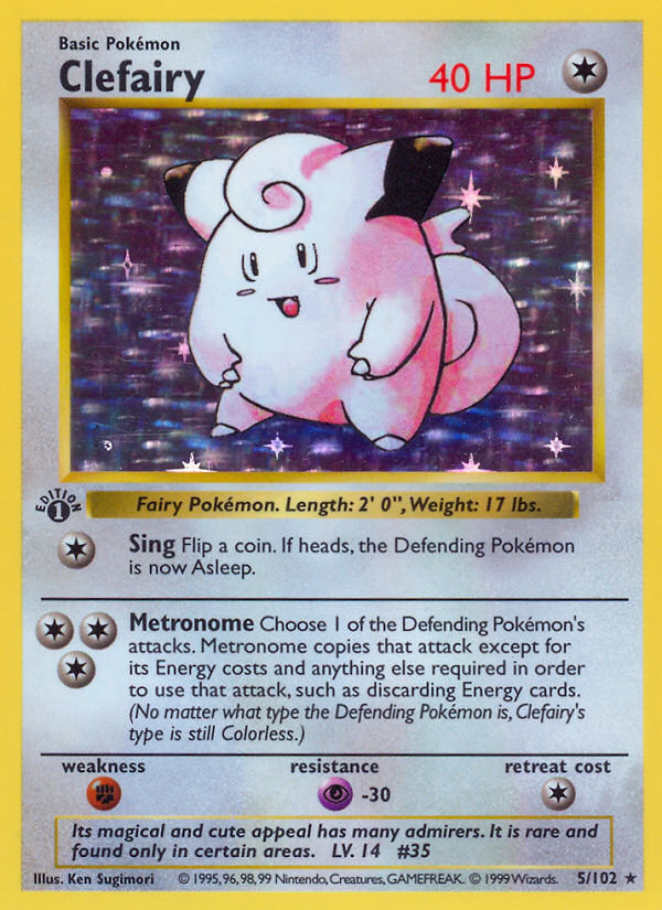 Clefairy (5/102) (Shadowless) [Base Set 1st Edition] | Good Games North