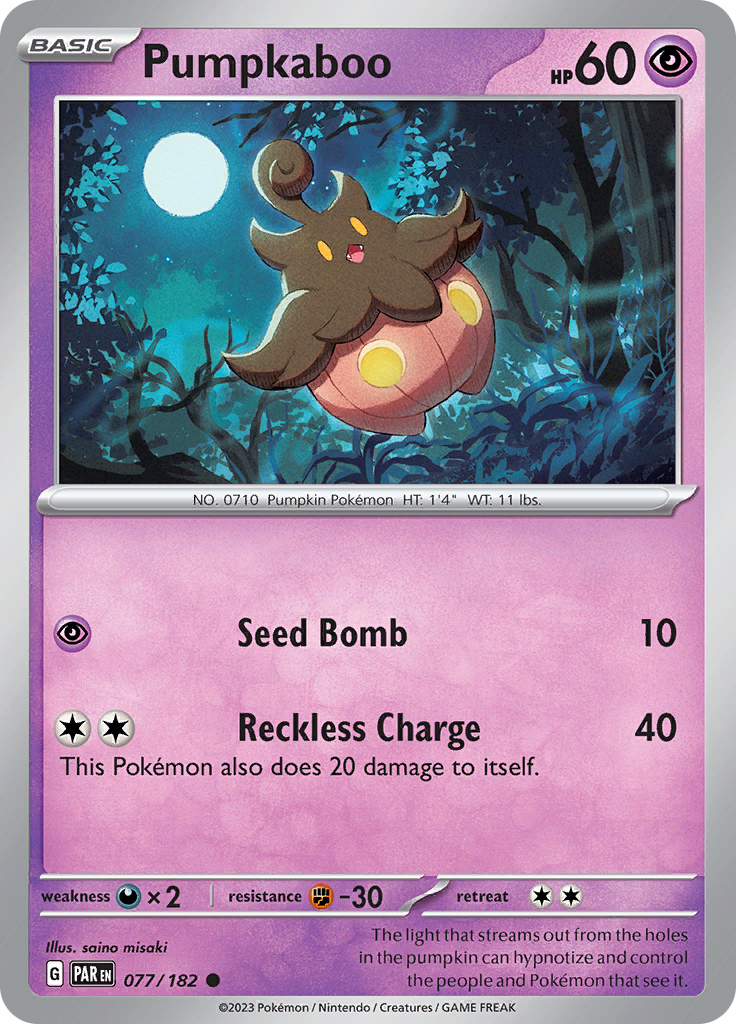 Pumpkaboo (077/182) [Scarlet & Violet: Paradox Rift] | Good Games North