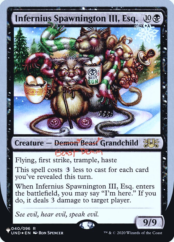 Infernius Spawnington III, Esq. (Unfinity Foil Edition) [The List] | Good Games North