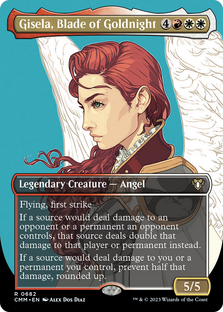 Gisela, Blade of Goldnight (Borderless Profile) [Commander Masters] | Good Games North