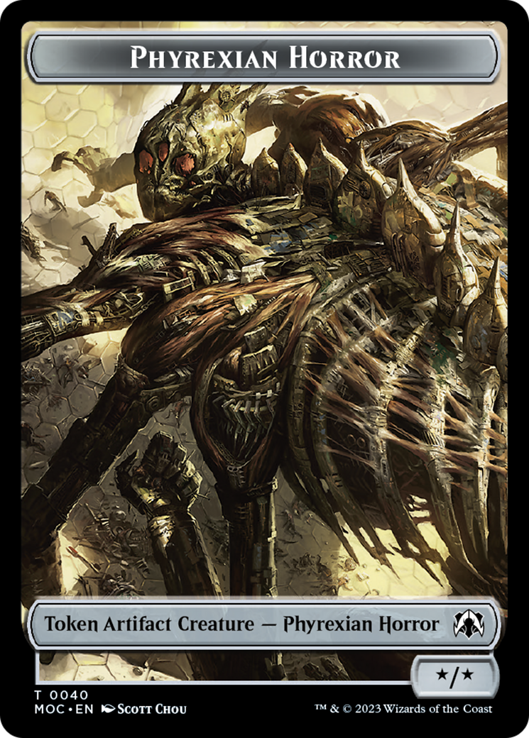 Phyrexian Golem // Phyrexian Horror Double-Sided Token [March of the Machine Commander Tokens] | Good Games North