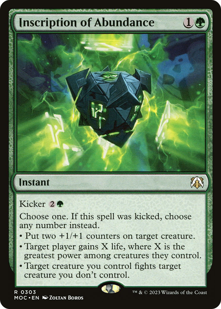 Inscription of Abundance [March of the Machine Commander] | Good Games North