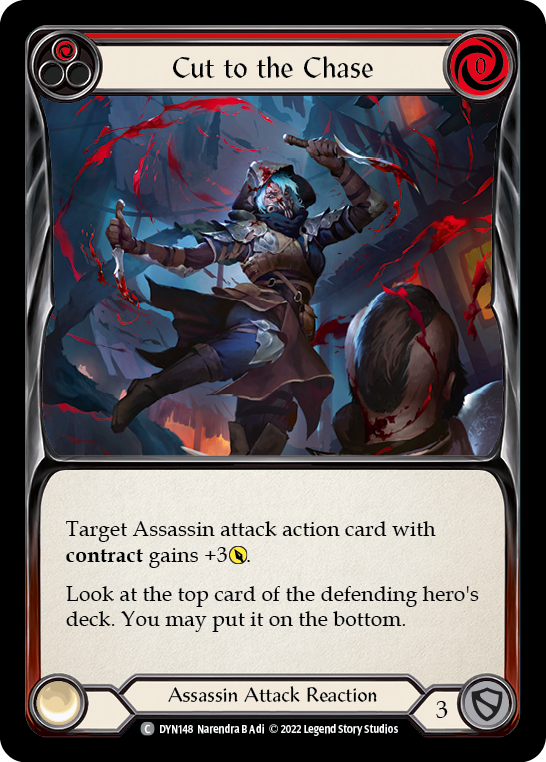 Cut to the Chase (Red) [DYN148] (Dynasty)  Rainbow Foil | Good Games North