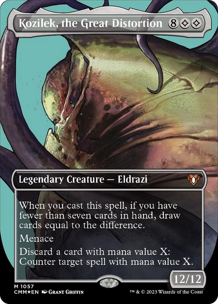 Kozilek, the Great Distortion (Borderless Textured Foil Frame Break) [Commander Masters] | Good Games North