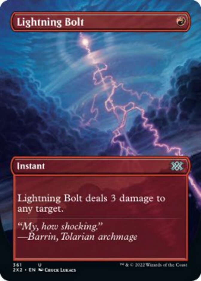 Lightning Bolt (Borderless Alternate Art) [Double Masters 2022] | Good Games North